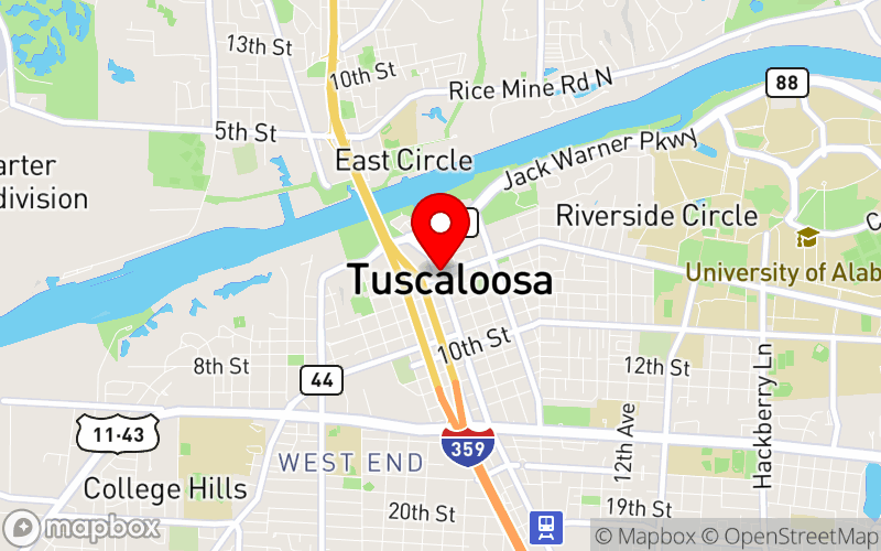 Map for Project LAUNCH Summit at Bryant Conference Center, Tuscaloosa, AL Map for Project LAUNCH Summit at Bryant Conference Center, Tuscaloosa, AL