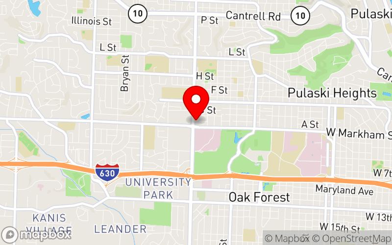 Map for 2024 Annual MidSOUTH Conference at 2801 S. University Ave., Little Rock, AR 72204, United States