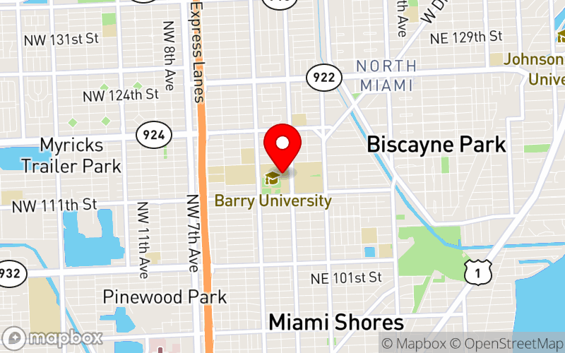 Map for SunServe's 20th Annual LGBTQIA+ Quality Care Conference at 11300 Northeast 2nd Avenue, Miami Shores, FL 33161