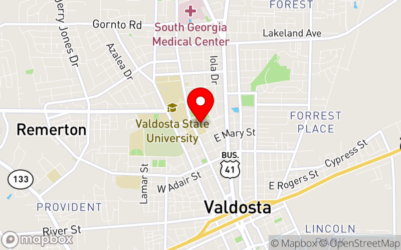 Map for 2024 Spring CEU Conference at 1203 N. Patterson St. Valdosta, GA 31601