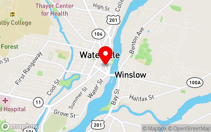 Map for Saving Lives: Working Together to Improve SUD and OUD Care & Outcomes at Thomas College, Waterville, Maine Map for Saving Lives: Working Together to Improve SUD and OUD Care & Outcomes at Thomas College, Waterville, Maine