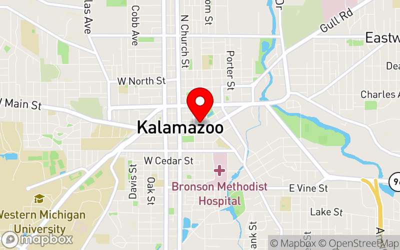Map for MI-AIMH Biennial Conference at 100 W Michigan Ave, Kalamazoo, MI 49007, USA