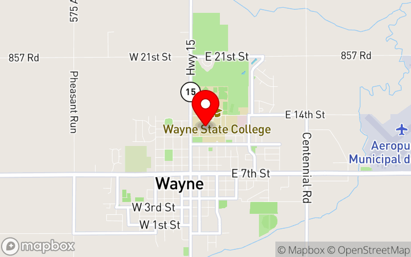 Map for 2024 Northeast Nebraska Behavioral Health Conference at Wayne State College, Wayne, NE Map for 2024 Northeast Nebraska Behavioral Health Conference at Wayne State College, Wayne, NE