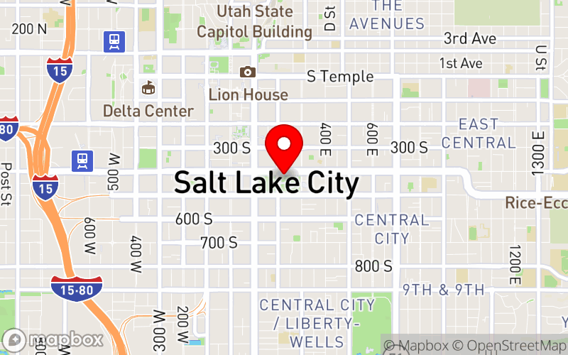 Map for 2024 UMHCA Fall Conference at 210 E 400 S, Salt Lake City