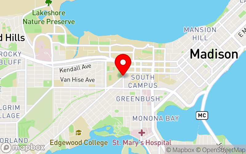 Map for Wisconsin Symposium on Emotion at UW Discovery Building, University of Wisconsin, Madison, WI Map for Wisconsin Symposium on Emotion at UW Discovery Building, University of Wisconsin, Madison, WI