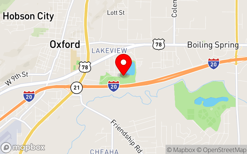 Map for Out Of the Shadows Summit at 401 McCullars Lane, Oxford, AL 36203