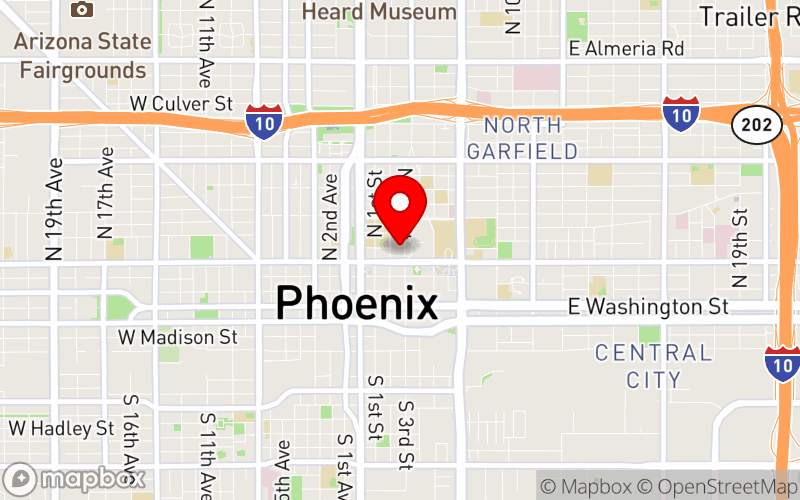 Map for American Association for Geriatric Psychiatry (AAGP) 2025 Annual Meeting at 340 N 3rd St, Phoenix, AZ, USA Map for American Association for Geriatric Psychiatry (AAGP) 2025 Annual Meeting at 340 N 3rd St, Phoenix, AZ, USA