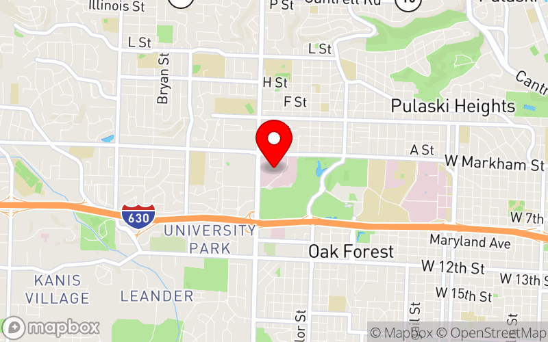 Map for 2025 BHI Conference at 2 St. Vincent Circle, Little Rock, Arkansas 72205, United States