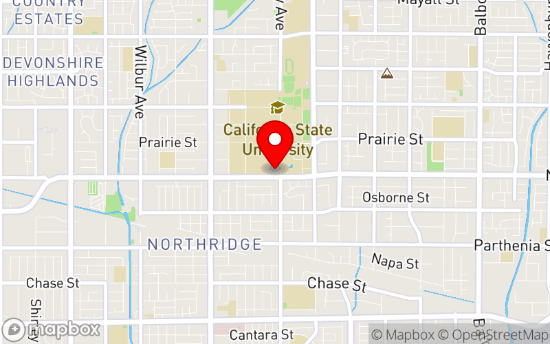 Map for 2025 Latinx Mental Health Conference at 18111 Nordhoff Street, Northridge, CA 91330