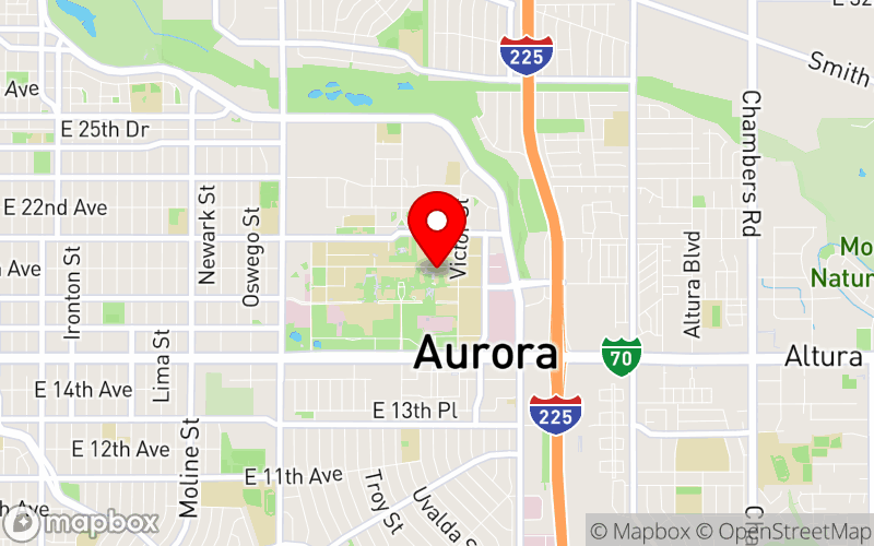 Map for Partnerships for Veteran and Military Health Conference at 13120 East 19th Avenue, Aurora, CO 80045 Map for Partnerships for Veteran and Military Health Conference at 13120 East 19th Avenue, Aurora, CO 80045