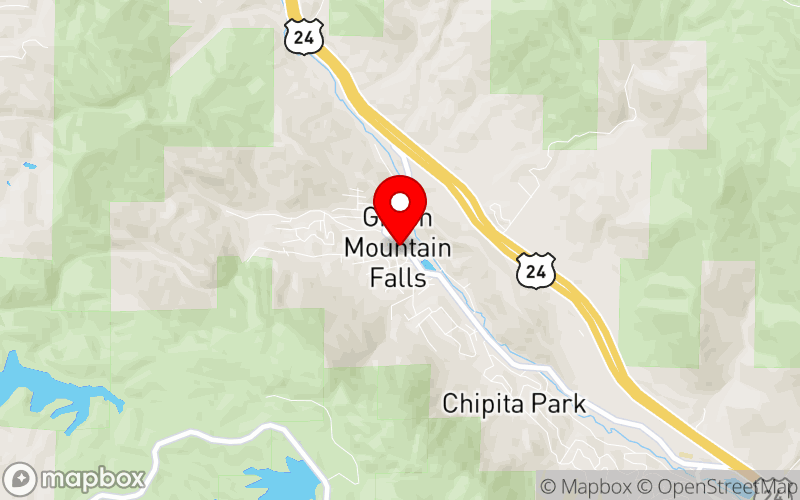 Map for 2025 Fall Conference at 10585 Ute Pass Ave, Green Mountain Falls, CO 80819