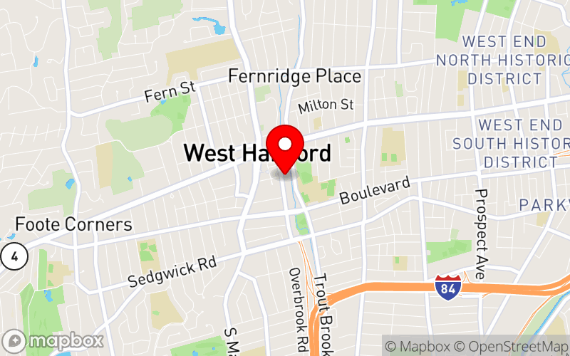 Map for The Future of Mental Health in America at 1 Memorial Road, West Hartford, CT 06107