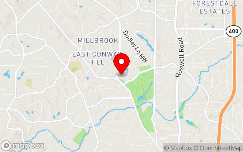 Map for PATH Intl. Equine Specialist in Mental Health and Learning Workshop and Skills Test at 4371 Powers Ferry Rd, Atlanta, GA 30327-3420