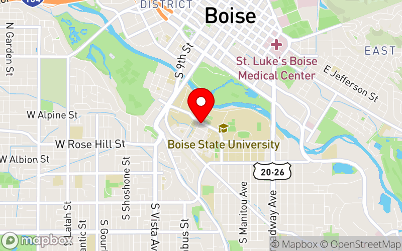 Map for 2025 Pathways to Hope Conference at 1929 West University Drive, Boise, ID 83706