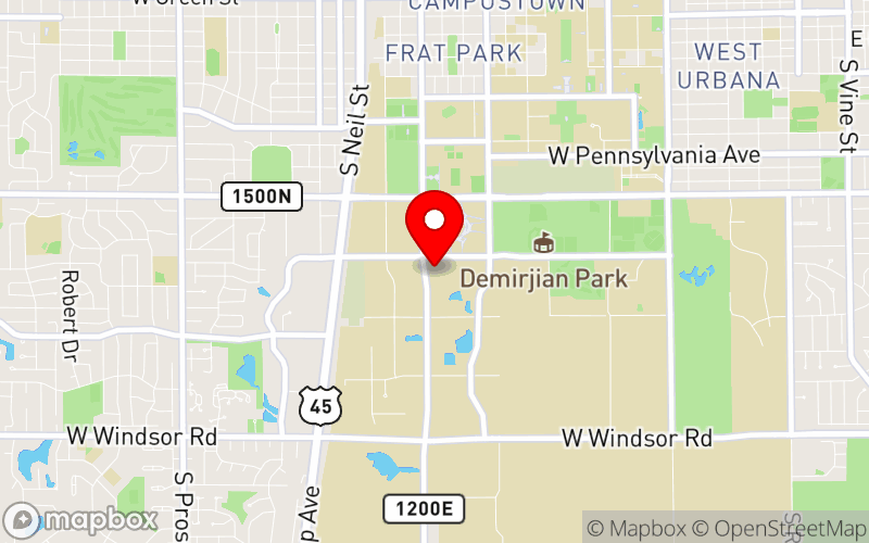 Map for Beyond Borders: Global Mental Health Research and Services Conference at 1900 S 1st Street, Champaign, IL