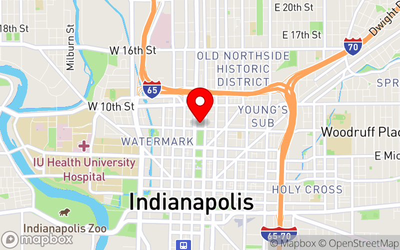Map for IMPACT SUD Conference 2025 at 40 E St Clair Street, Indianapolis, IN