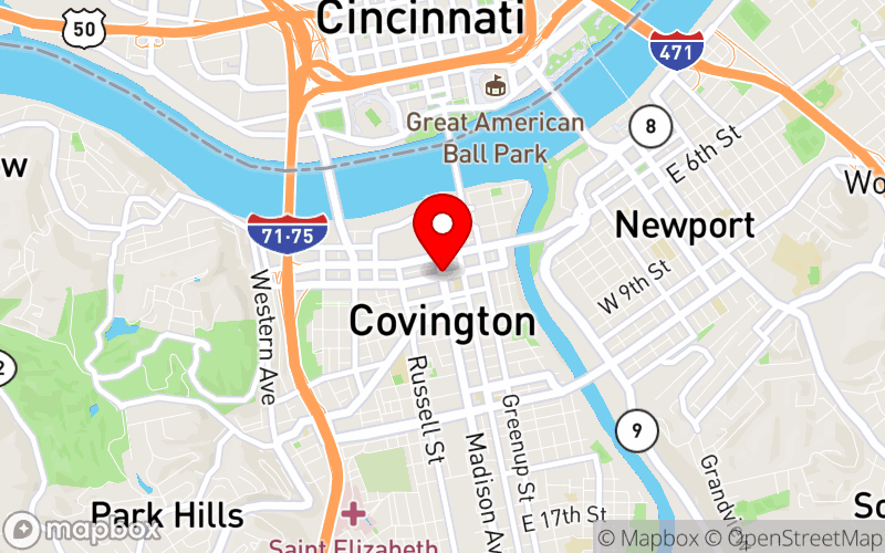 Map for Community Catalyst Conference 2025 at Covington, KY
