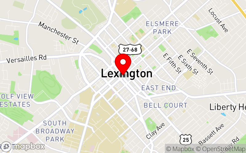 Map for 2025 Kentucky Children's Hospital - Affiliate Network Conference at Kroger Field, Lexington, KY