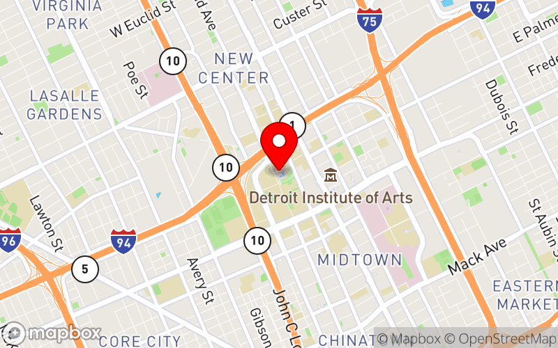 Map for 2025 Great Lakes Regional Counseling Psychology Conference at 495 Gilmour Mall, Detroit, MI 48202