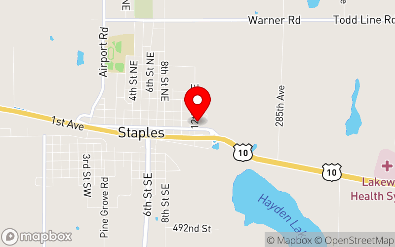 Map for Together is Better Annual Conference at 202 12th St NE, Staples, MN