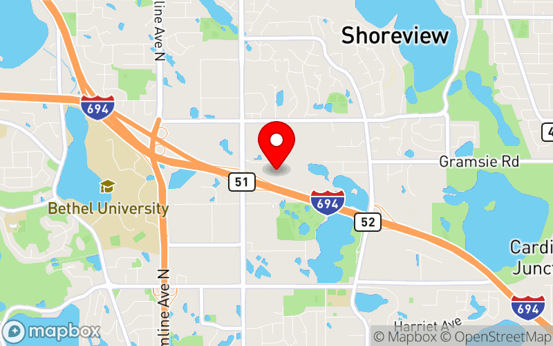 Map for The 2025 Criminal Justice Mental Health Summit: Addressing Mental Health Challenges Through Collaboration and Innovation at 1000 Gramsie Road, Shoreview, MN 55126 Map for The 2025 Criminal Justice Mental Health Summit: Addressing Mental Health Challenges Through Collaboration and Innovation at 1000 Gramsie Road, Shoreview, MN 55126