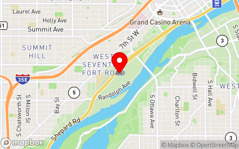 Map for 2025 NAMI Minnesota State Conference - From Advocacy to Action: Mobilizing for Mental Health Equity at 175 West Kellogg Boulevard, Saint Paul, MN 55102