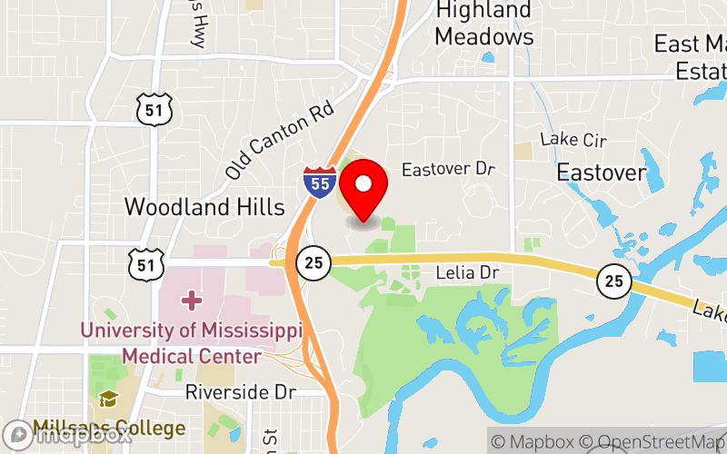 Map for Healing Across Disciplines: Addressing Interpersonal Violence, Substance Use, and Mental Health 2025 at 1152 Lakeland Drive, Jackson, MS 39216
