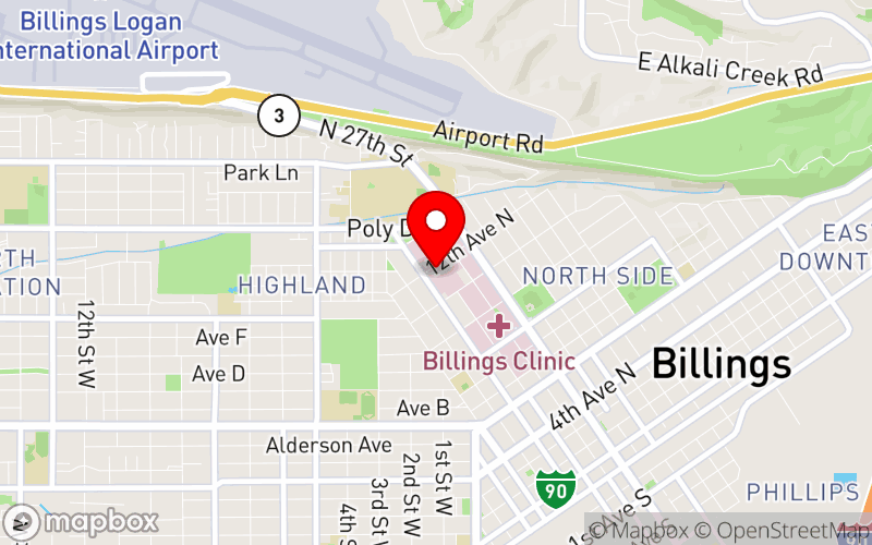 Map for SPCYV Conference at 2900 12th Avenue North, Billings, MT, 59101, United States