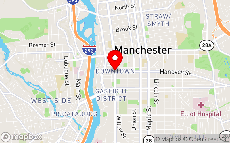 Map for NH Behavioral Health Summit at DoubleTree by Hilton, Manchester, New Hampshire