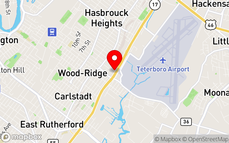 Map for Tree of Addiction Conference at 255 NJ-17, Wood-Ridge, NJ