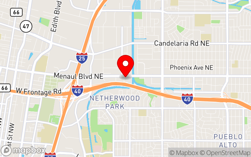 Map for 2025 NMPA Fall Conference at 2500 Menaul Blvd. NE, Albuquerque, New Mexico 87107, United States
