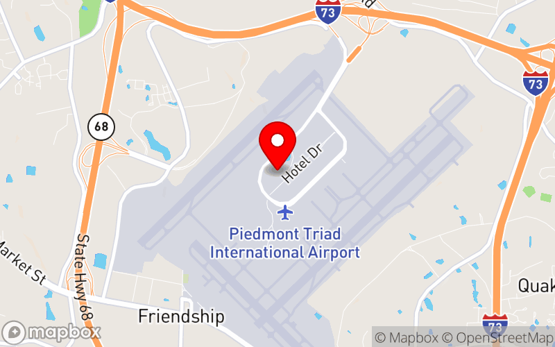 Map for 2025 NAMI NC Annual Conference at 1 Marriott Drive, Greensboro, NC 27409, United States