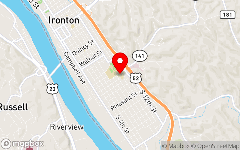 Map for Ohio University Southern Community Mental Health Awareness Conference at 1804 Liberty Ave, Ironton, Ohio 45638