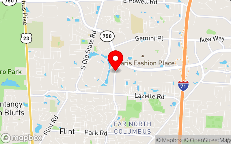 Map for 2025 Annual Psychiatric Update at Hilton Polaris, Columbus, OH
