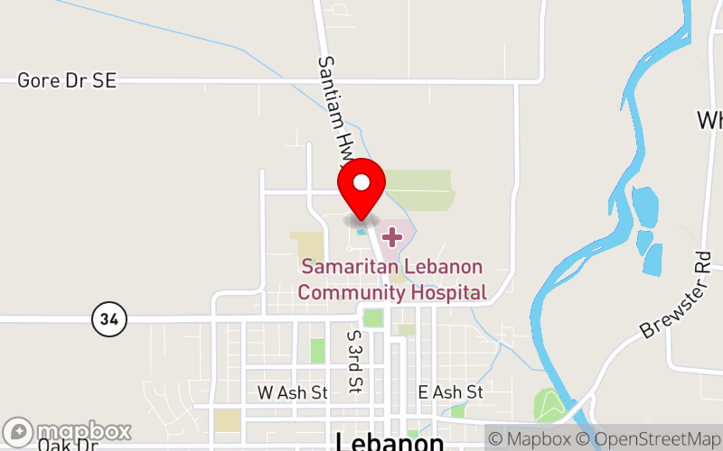 Map for OCEBHA's 2nd Annual Behavioral Health & Aging Conference at 605 Mullins Dr., Lebanon, OR 97355