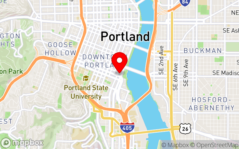 Map for AOTA Specialty Conference: Women's Health at 1401 SW Naito Parkway, Portland, OR 97201