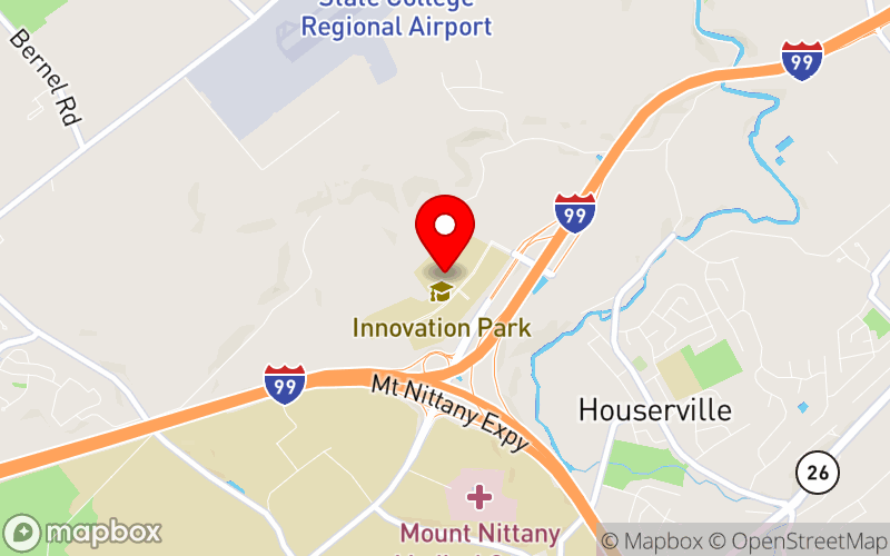 Map for 2025 PA Prevention Conference at 215 Innovation Blvd, State College, PA 16803