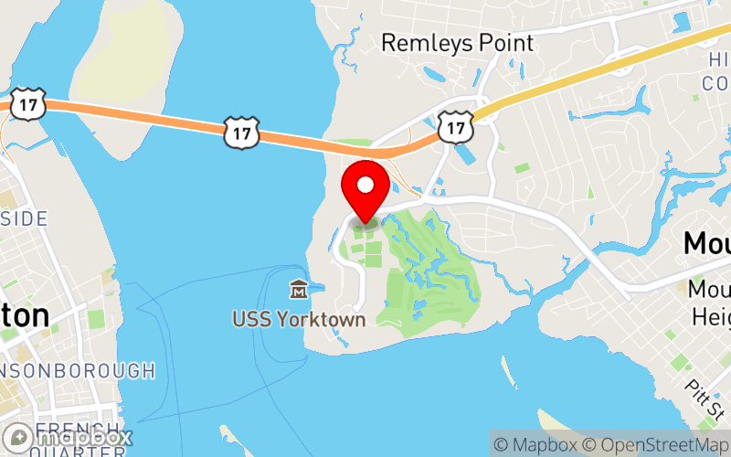 Map for 2025 Emergency Services Behavioral Health Services Summit at 176 Patriots Point Rd, Mt Pleasant, SC 29464 Map for 2025 Emergency Services Behavioral Health Services Summit at 176 Patriots Point Rd, Mt Pleasant, SC 29464