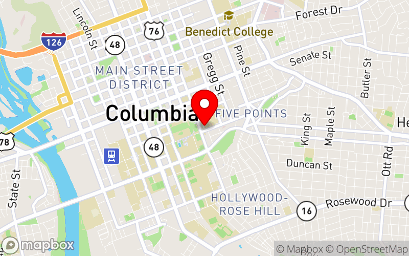 Map for SCNA PMH 5th Annual Symposium - "Mental Health Care Takes a Unified Approach" at 1601 Greene St, Columbia, SC 29208, United States