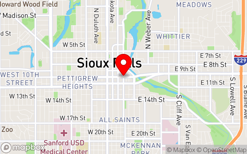 Map for CAV Conference and Expo at Denny Sanford Premier Center, Sioux Falls, SD