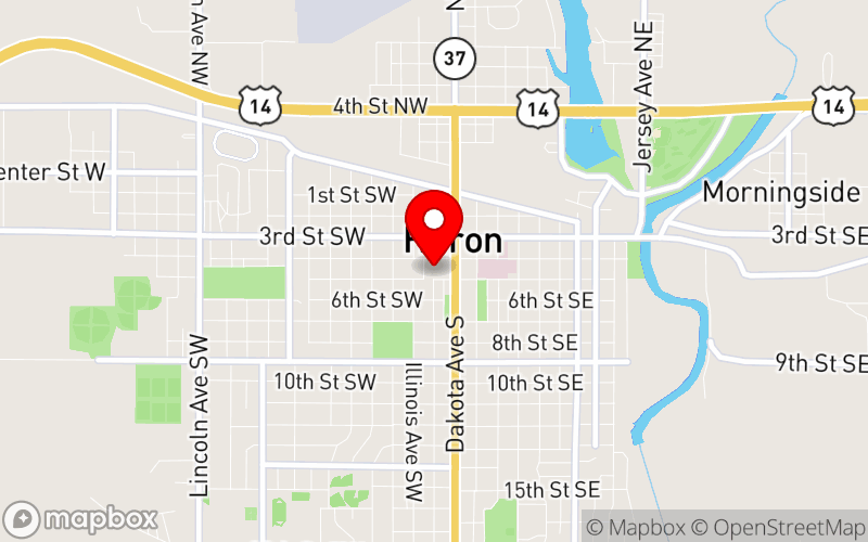 Map for Hope & Healing: Stronger Together, NAMI SD 2025 Conference at 100 4th Street Southwest, Huron, SD 57350, United States