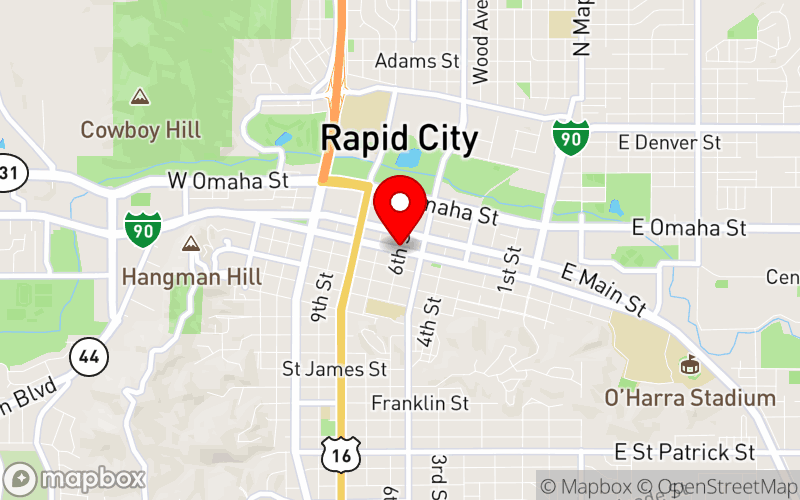 Map for 6 State Summit at Hyatt Place, Downtown Rapid City, SD
