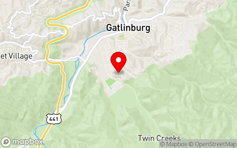Map for 2025 Spring Conference - Attendee at 705 Cherokee Orchard Road, Gatlinburg, TN 37738