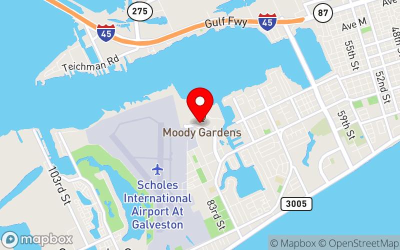 Map for Galveston, TX — First Responder Mental Health & Wellness Conference at 1 Hope Blvd, Galveston, TX 77554, USA