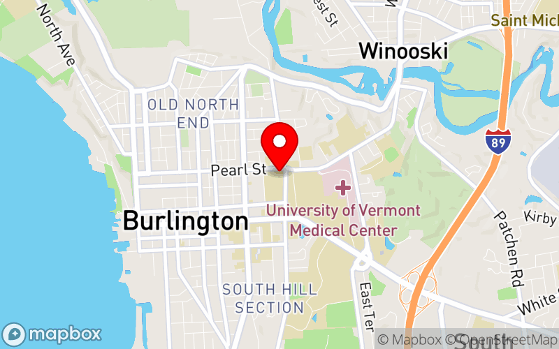 Map for VCBH Annual Conference at 1 South Prospect Street, Burlington, VT 05405