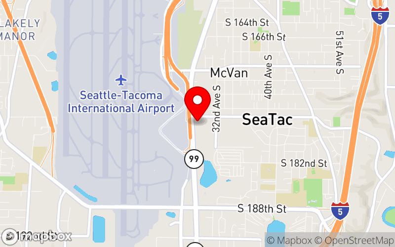Map for 2025 Annual Conference - Association of Advanced Practice Psychiatric Nurses at 17620 International Blvd, Seattle, Washington
