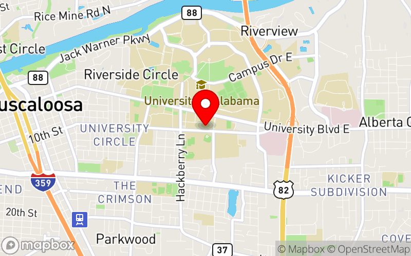 Map for 18th Annual Southeast Regional ADHD Conference at 240 Paul W. Bryant Drive, Tuscaloosa, AL 35401