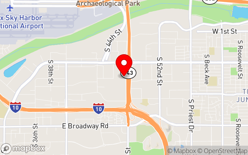 Map for Meet the Black Therapists at 3220 S. 48th St, Phoenix, AZ 85040