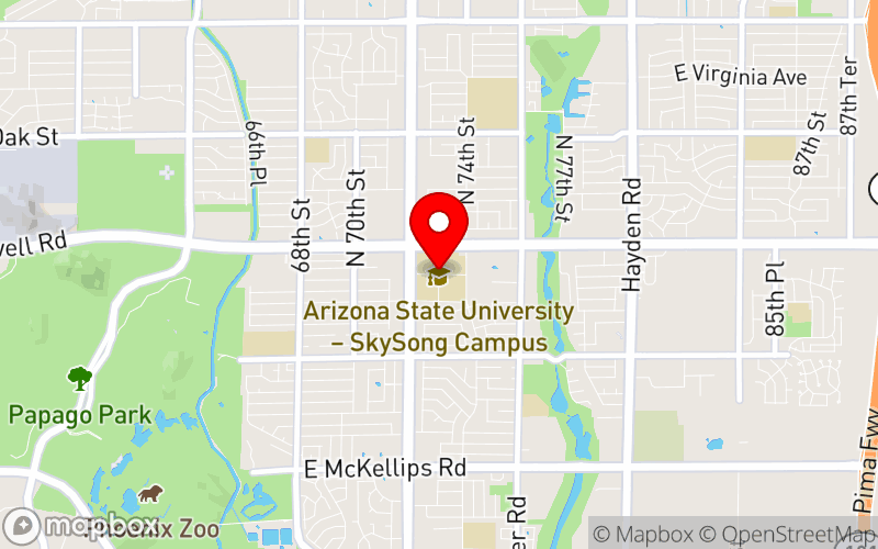 Map for Community Conference to Explore How Families Access Mental Health Resources at ASU SkySong, Scottsdale, Arizona