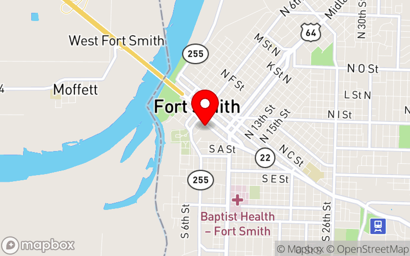 Map for 2026 AR Play Therapy Conference at 700 Rogers Avenue, Fort Smith, AR